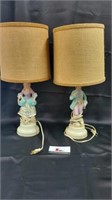 Colonial Victorian Bisque Porcelain Lamps
