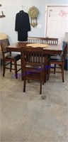 Bar height with leaf 4 chairs and a bench wooden