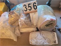 Large Group Of Feather Pillows & Blankets