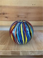 Decorative Multi-Colored Glass Sphere Paperweight