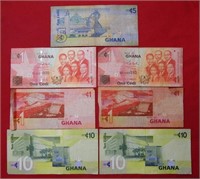 (7) Ghana Bank Notes