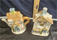 2 pieces of decorative ceramic with lids