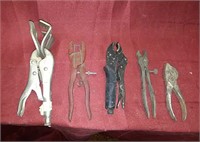 assorted vice grips & cutters
