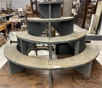 Half Round Four Tiered Country Plant Stand
