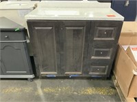 36” DARK BROWN FINISH ON CABINET WITH A BEAUTIFUL