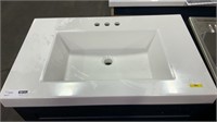 30” NAVY BLUE FINISH CABINET WITH CREAM VANITY