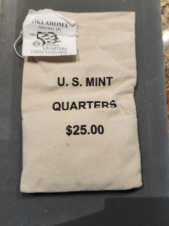 Bag Of 100 Oklahoma State Quarters - Mint Bag