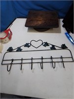 Metal wall hang key or hat rack 24 inches