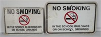 2 No Smoking In School Metal Signs