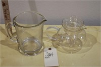 Vintage glass coffee pot and pitcher