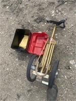 unused battery box and golf cart