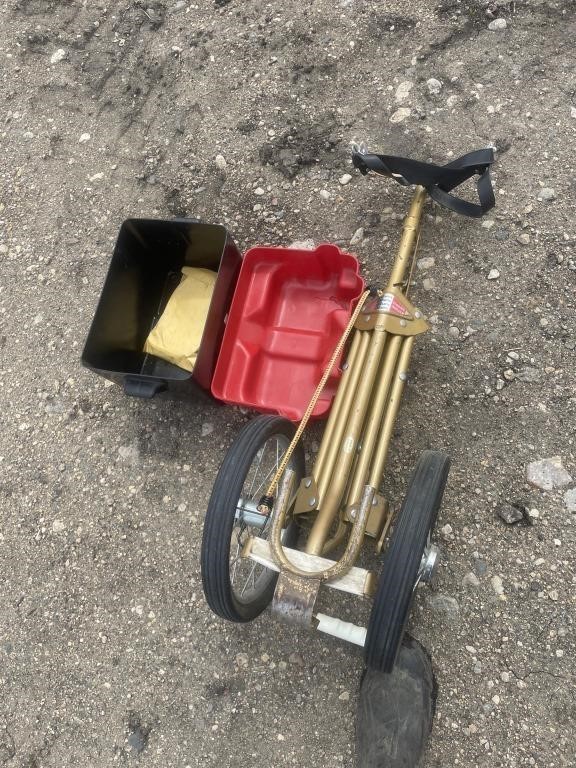 unused battery box and golf cart