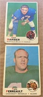 2 1969 Topps Football - Perreault / Barber