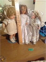 3 vintage collectable dolls