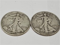 2-1939 S Walking Liberty 1/2 Dollar Silver Coin