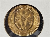 1945 Mexico Medio Pesos Gold Coin   .0482 oz