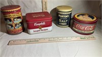 Vintage tins (4) Animal Biscuits, Campbells,