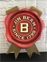 34 inch x 24 inch Vtg. Jim Beam Bourbon Beer Sign