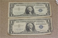 Lot of 2 1957 Blue Seal $1.00 Note