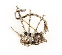 Jewelry Sterling Silver Bagpipe Brooch