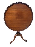 SOLID MAHOGANY CHIPPENDALE TILT TOP TABLE