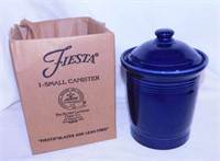 Fiesta 1 qt. small canister in box, cobalt