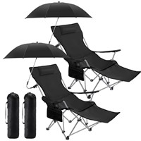 Seeloowy 2 Set Camping Chair and Chair Umbrella Se