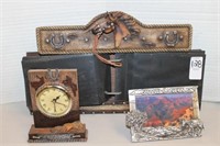 WESTERN PICTURE ALBUM AND CLOCK