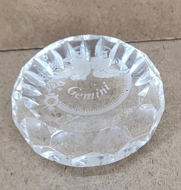 Gemini Waterford Crystal Style Paper Weight
