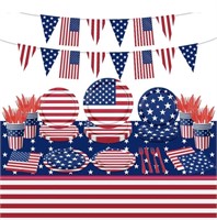 142Pcs American Flag Party Decorations 4th of