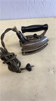 ANTIQUE ELECTRIC IRON WITH METAL STAND