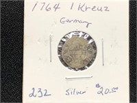 1764 Germany 1 Kreuz Silver