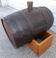 Oak Whiskey Barrel on Stand