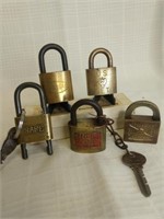 Collection of brass padlocks