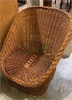 Vintage rattan chair - low to the ground - no