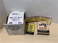 Norvall's Malted milk tablets, powder box with a