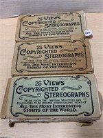 Stereograph cards in original boxes; Great