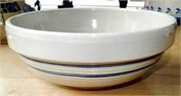 Vintage Large Stoneware Banded Mixing Bowl
