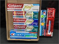 LOT OF 7 CREST AND COLGATE TOOTH PASTE