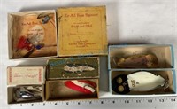 Group of vintage metal Lures with original boxes