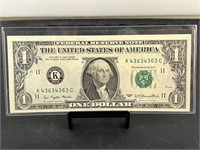 1977 Repeating Serial Numbered $1 Note