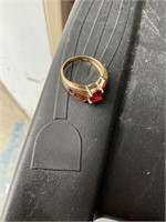 Ruby ring marked 10K