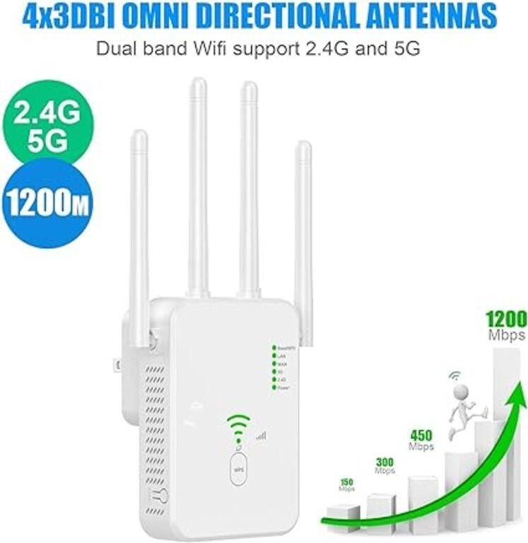 WiFi Extender, 1200Mbps Wi-Fi Signal