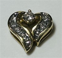 10KT YELLOW GOLD DIAMOND HEART PENDANT 1.70 GRS