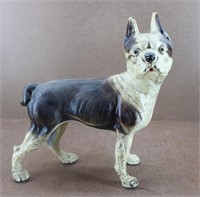 Cast Iron Vtg Boston Terrier Dog Door Stop