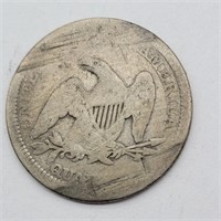 LOVE TOKEN ON SEATED QUARTER 90% SILVER