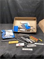 Oil filter, box cutters, miscellaneous tools