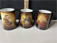 Antique Ioga Warwick Gentlemen Mugs (3)