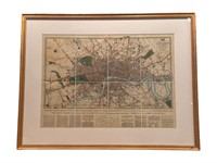Framed 1845 London Map Print