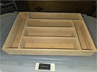 Wood drawer flatware insert